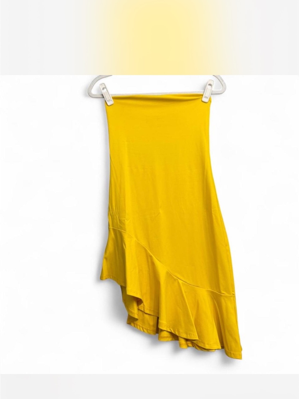 Susana Monaco Yellow Asymmetrical Ruffle mini dress